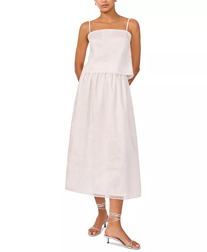 Женская вышитая блузка без рукавов с квадратным вырезом 1.STATE, белый
Женская вышитая блузка без рукавов с квадратным вырезом 1.STATE, белый