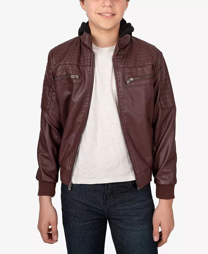 Куртка для мальчика с подкладкой из ПУ и вязаным капюшоном XRAY, красный 
Куртка для мальчика с подкладкой из ПУ и вязаным капюшоном XRAY, красный