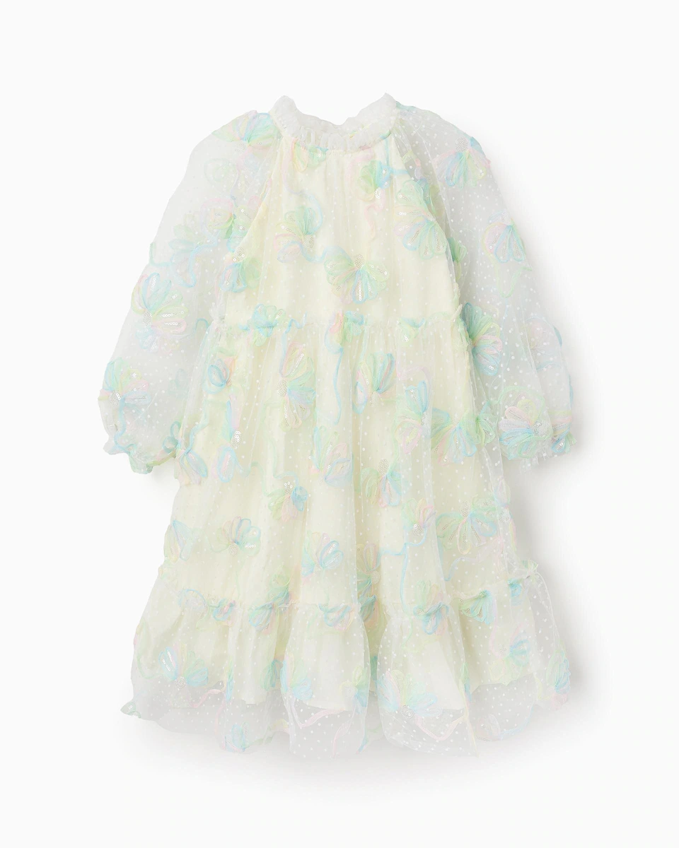 Платье для девочки из фатина с пайетками Zippy, белый
Платье для девочки из фатина с пайетками Zippy, белый