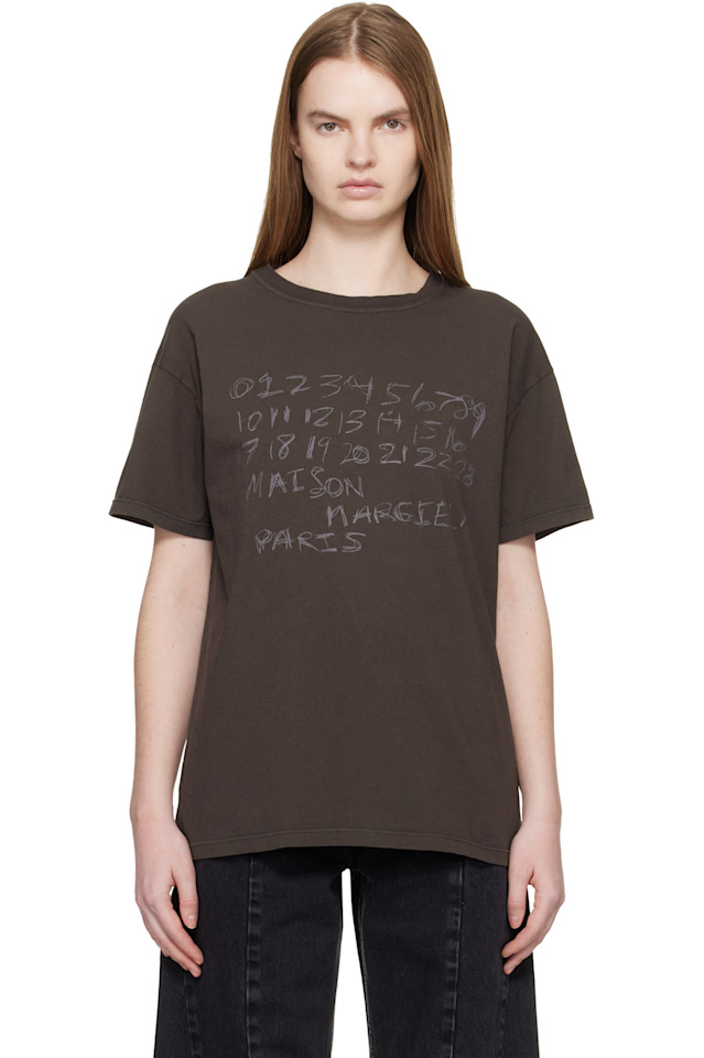 Хлопковая футболка с цифровым рисунком Maison Margiela, коричневый
Хлопковая футболка с цифровым рисунком Maison Margiela, коричневый