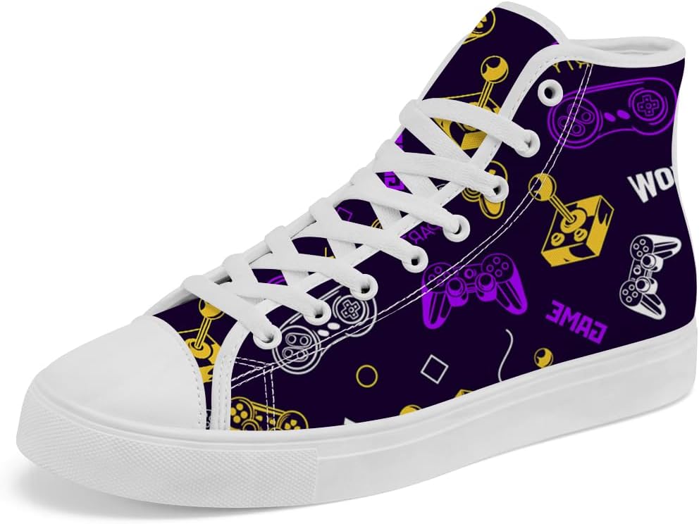 Высокие кеды из холста с видеоигровым дизайном, спортивные туфли на шнуровке для мужчин и женщин Chebing, желтый
Высокие кеды из холста с видеоигровым дизайном, спортивные туфли на шнуровке для мужчин и женщин Chebing, желтый