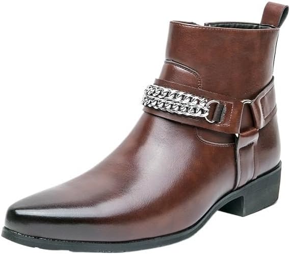 Мужские ботинки Челси, кожаные с заостренным носком и боковой молнией, повседневные, стильные и удобные, не скользят, легкие Zestrelax, коричневый
Мужские ботинки Челси, кожаные с заостренным носком и боковой молнией, повседневные, стильные и удобные, не скользят, легкие Zestrelax, коричневый