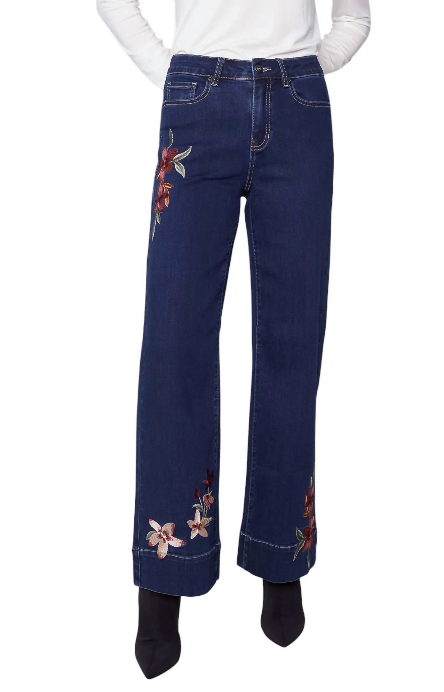 Вышитые джинсы широкого кроя цвета индиго CHARLIE B
Вышитые джинсы широкого кроя цвета индиго CHARLIE B