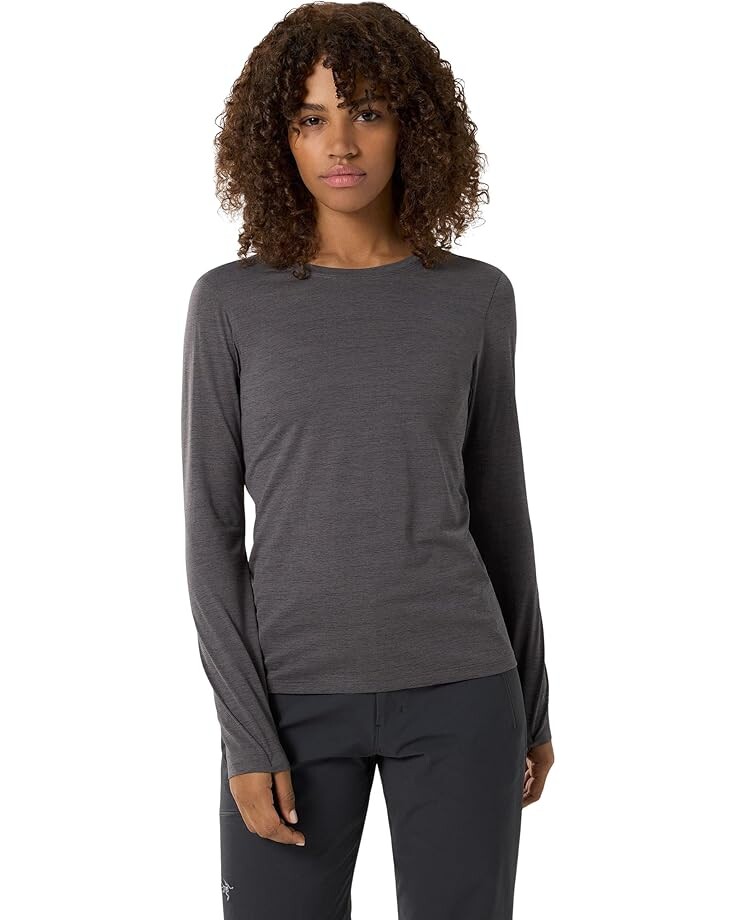 Лонгслив Arc'teryx Taema Crew, цвет Black Heather 
Лонгслив Arc'teryx Taema Crew, цвет Black Heather