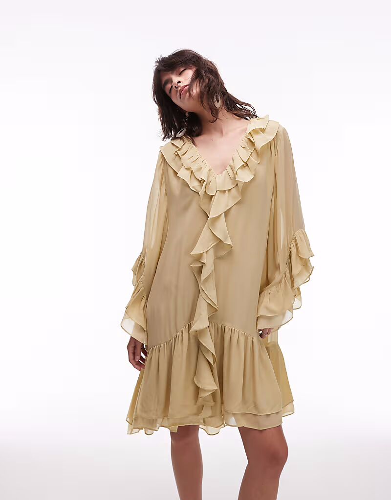 & Other Stories мини-платье из прозрачного шифона с оборками и многоуровневым подолом молочно-желтого цвета
& Other Stories мини-платье из прозрачного шифона с оборками и многоуровневым подолом молочно-желтого цвета