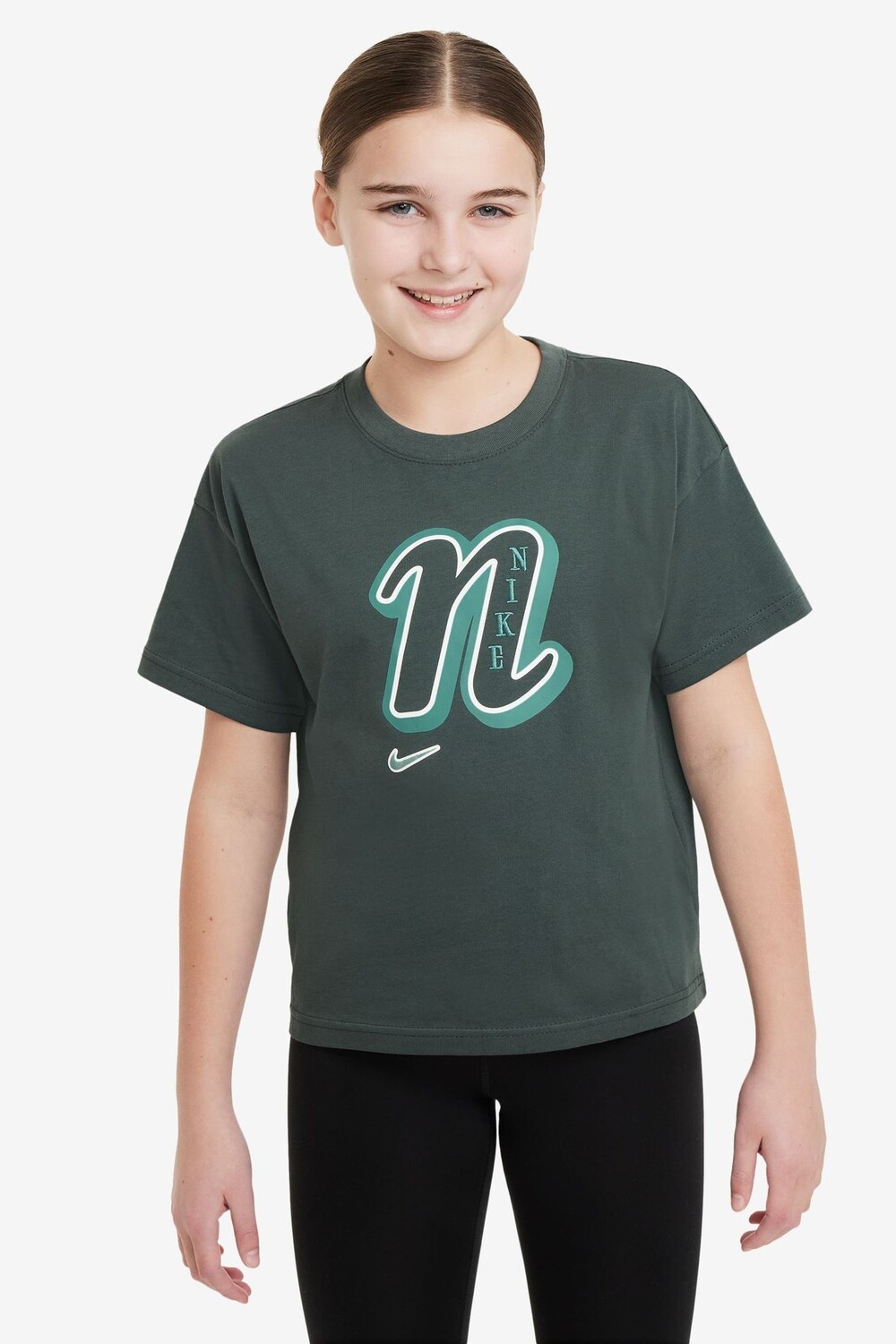 Футболка свободного кроя с логотипом университета из 100% хлопка Nike, зеленый
Футболка свободного кроя с логотипом университета из 100% хлопка Nike, зеленый