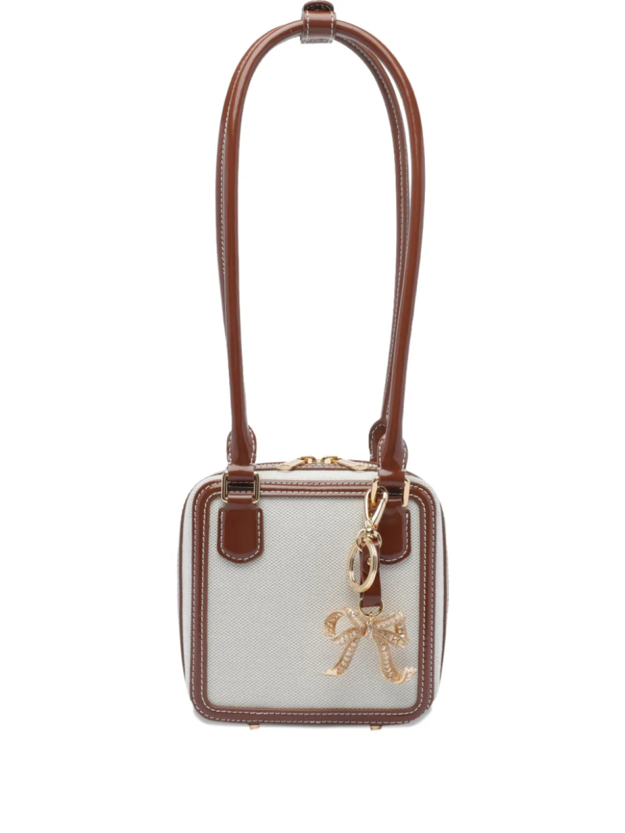 Сумка через плечо с контрастной отделкой Self-Portrait, нейтральный 
Сумка через плечо с контрастной отделкой Self-Portrait, нейтральный