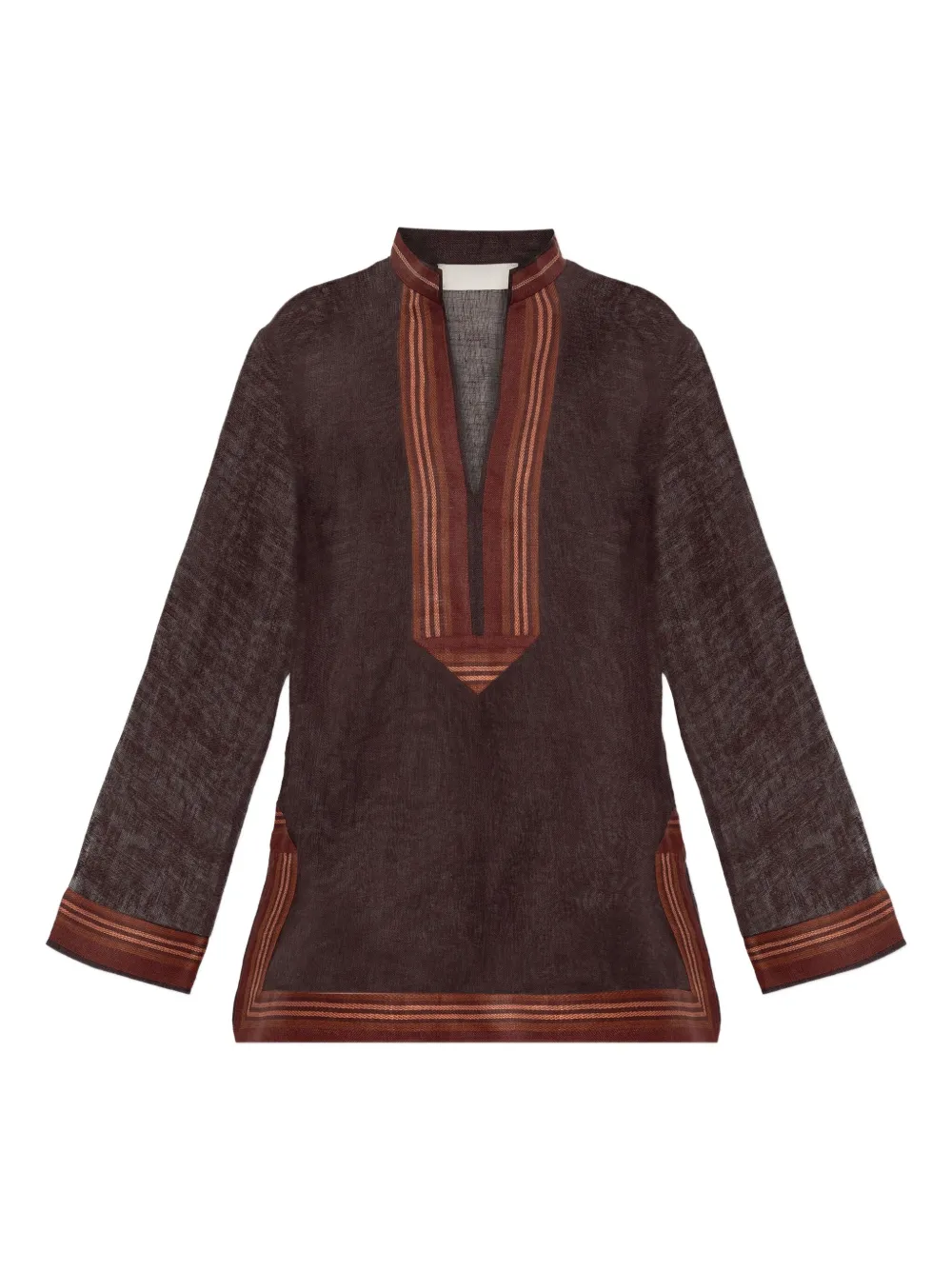 Блузка с отделкой в полоску Tory Burch, коричневый
Блузка с отделкой в полоску Tory Burch, коричневый