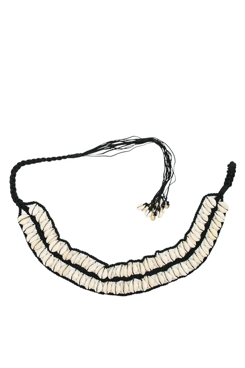 COLLEZIONE ALESSANDRO поясной ремень "Shell King", пояс-ракушка для завязывания, черный 
COLLEZIONE ALESSANDRO поясной ремень "Shell King", пояс-ракушка для завязывания, черный