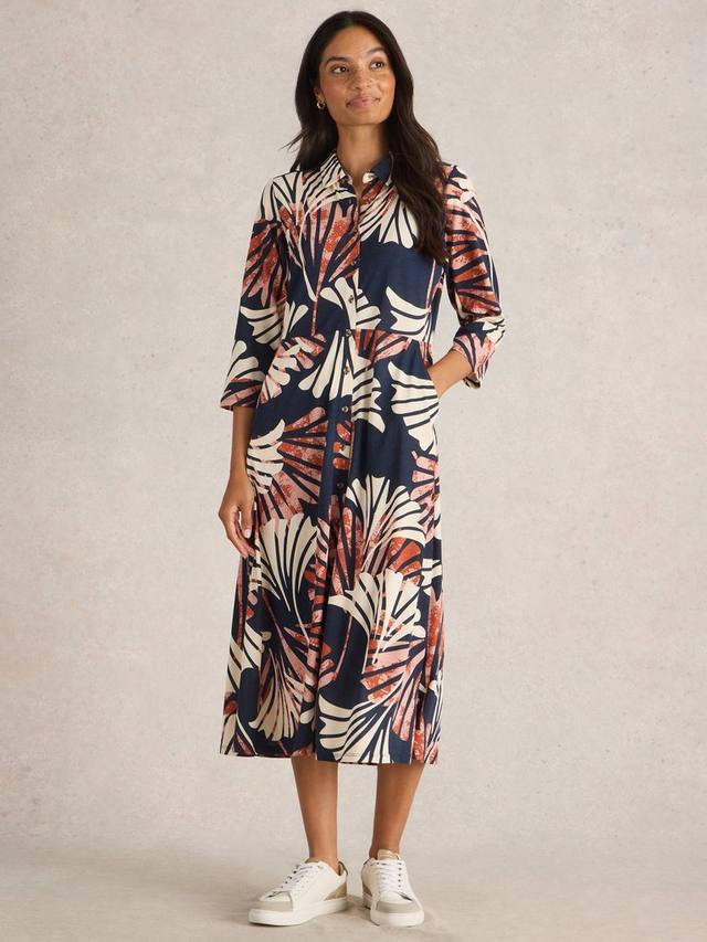 Платье-рубашка из органического хлопка rua White Stuff, темно-синий/разноцветный 
Платье-рубашка из органического хлопка rua White Stuff, темно-синий/разноцветный