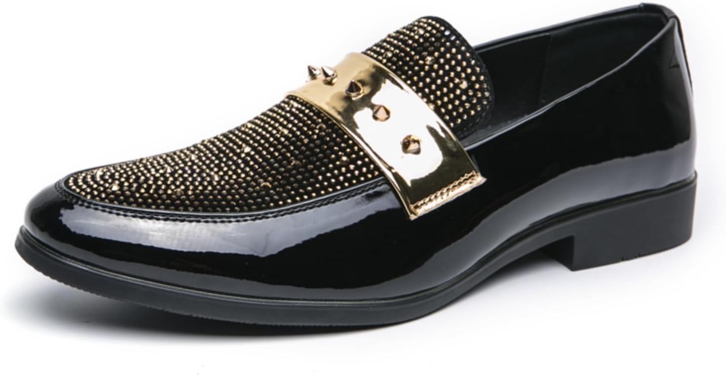 Мужские лоферы с шипами и цветными стразами, стильная туфля из тисненой кожи без шнурков, роскошная обувь для вечеринок и свадеб Khwfjas, золотой
Мужские лоферы с шипами и цветными стразами, стильная туфля из тисненой кожи без шнурков, роскошная обувь для вечеринок и свадеб Khwfjas, золотой