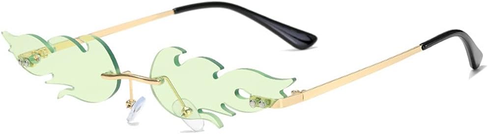 Солнцезащитные очки LASPOR Fire Flame для женщин и мужчин, ретро-очки без оправы в форме волны, винтажные очки в форме огня, золотистая металлическая оправа, Green No.2
Солнцезащитные очки LASPOR Fire Flame для женщин и мужчин, ретро-очки без оправы в форме волны, винтажные очки в форме огня, золотистая металлическая оправа, Green No.2