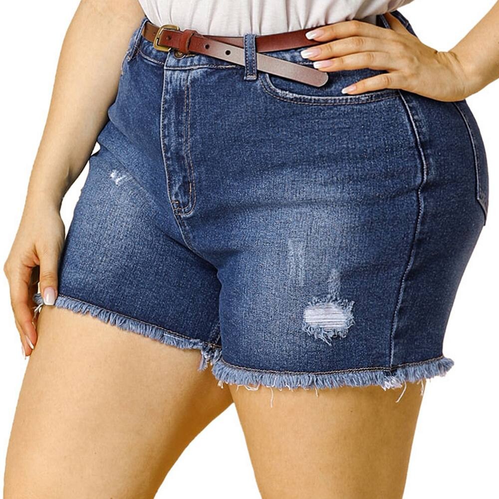 Женские джинсовые шорты больших размеров с рваными краями и высокой талией Agnes Orinda, синий
Женские джинсовые шорты больших размеров с рваными краями и высокой талией Agnes Orinda, синий
