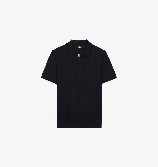 Трикотажная рубашка-поло из хлопка и шелка с короткими рукавами и застежкой-молнией спереди The Kooples, черный
Трикотажная рубашка-поло из хлопка и шелка с короткими рукавами и застежкой-молнией спереди The Kooples, черный