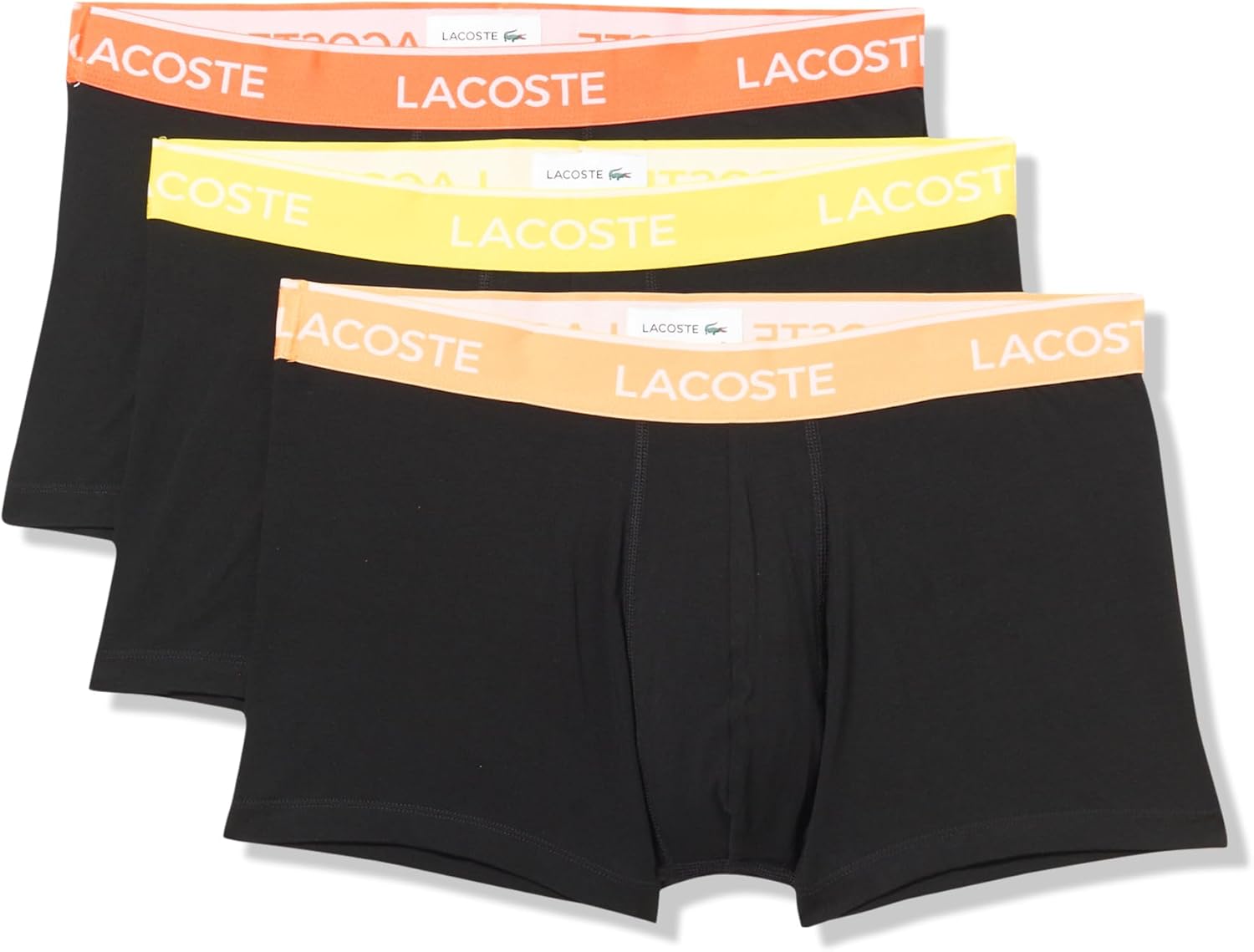 Lacoste мужские хлопковые трусы с эластичной триколорной резинкой, 3 шт, Black/Yellow/Red
Lacoste мужские хлопковые трусы с эластичной триколорной резинкой, 3 шт, Black/Yellow/Red