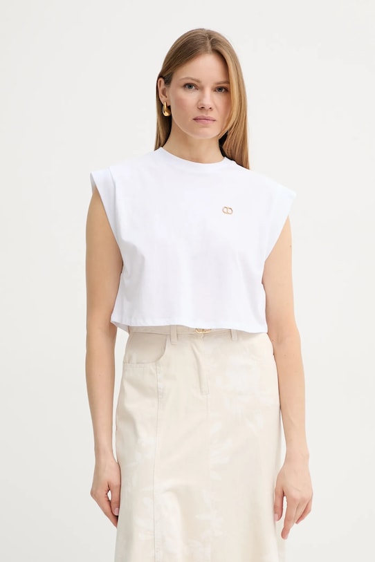 Хлопковая футболка Twinset, белый
Хлопковая футболка Twinset, белый