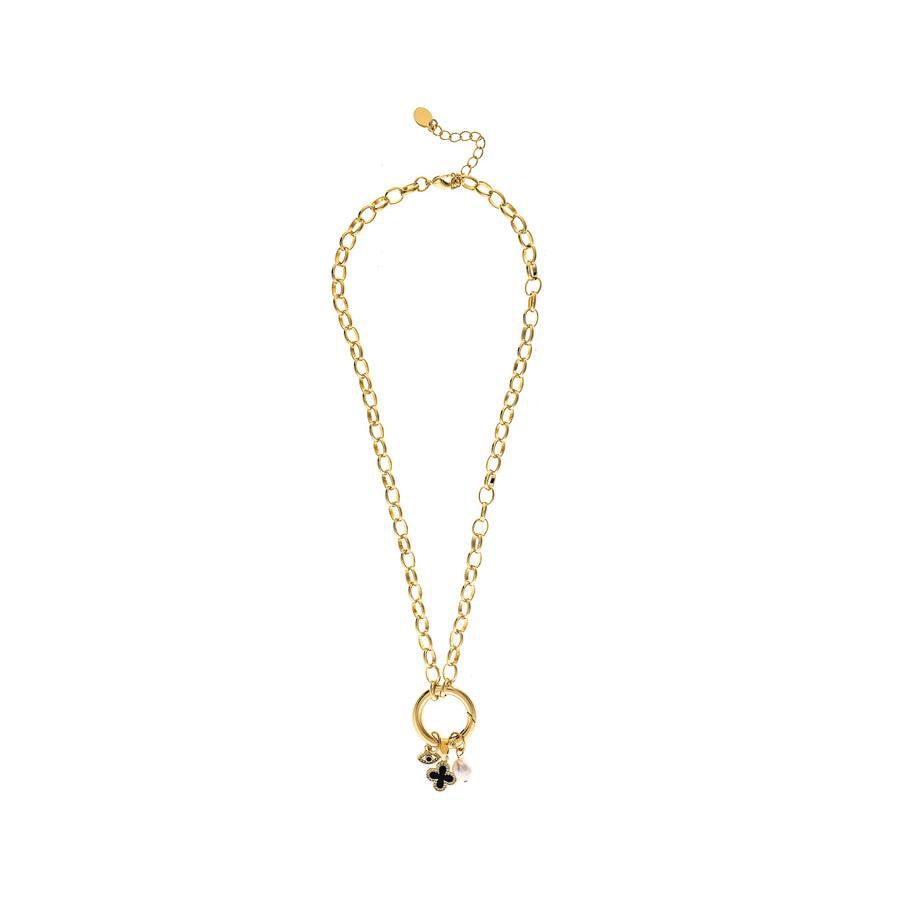 Колье с подвеской из полированного оникса и жемчуга Rivka Friedman, Gold with black and white
Колье с подвеской из полированного оникса и жемчуга Rivka Friedman, Gold with black and white
