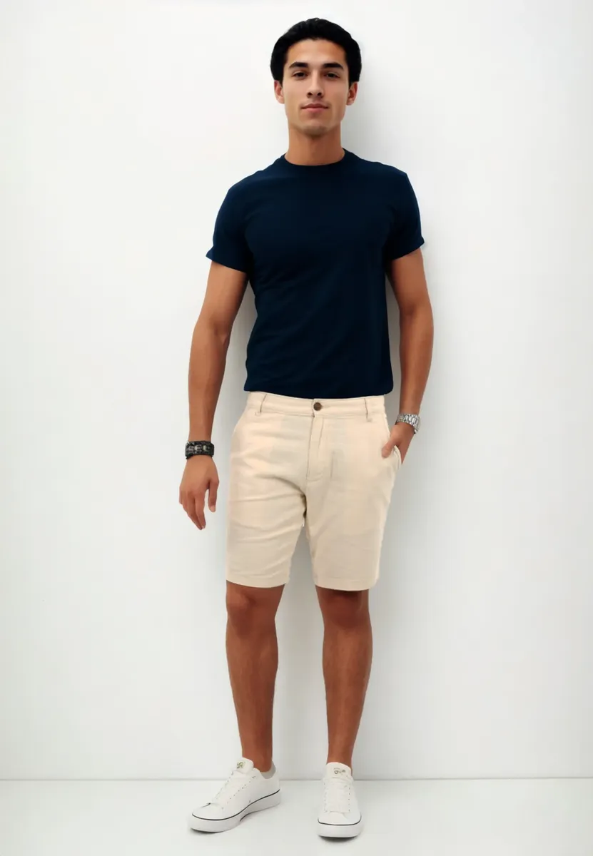 Шорты Indicode "Indoros" из дышащего хлопка, кремовый 
Шорты Indicode "Indoros" из дышащего хлопка, кремовый