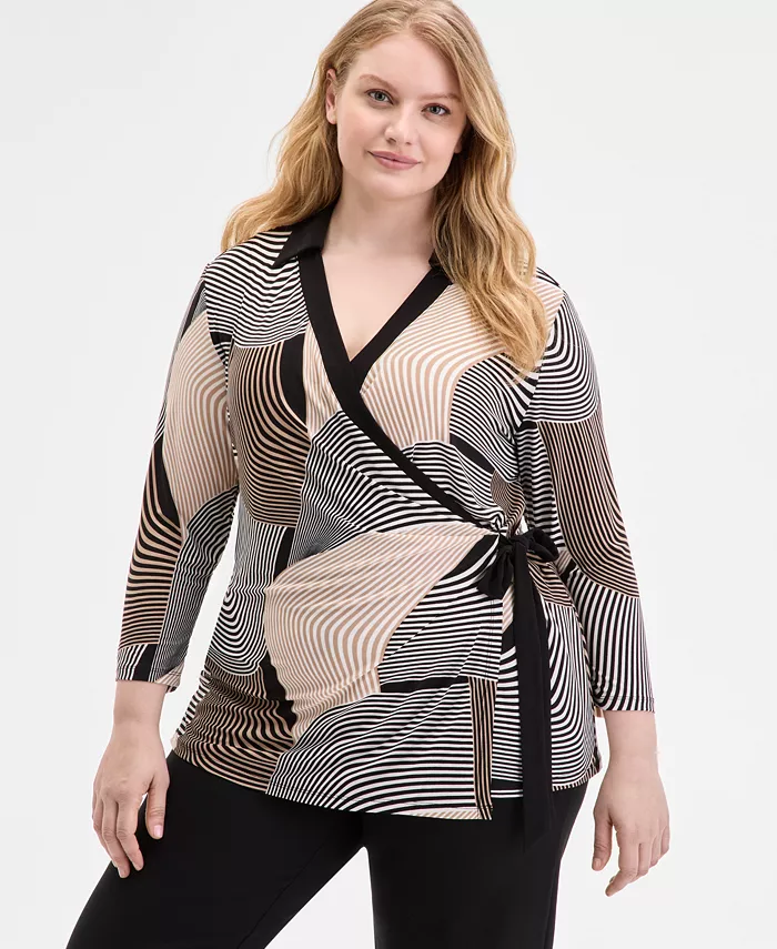 Топ-накидка с принтом и рукавами 3/4 больших размеров Anne Klein, коричневый
Топ-накидка с принтом и рукавами 3/4 больших размеров Anne Klein, коричневый