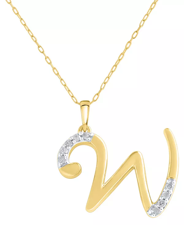 Ожерелье с кулоном в виде инициала с бриллиантами 18 дюймов (1/10 карата) из стерлингового серебра с позолотой 14 карат Macy'S, w
Ожерелье с кулоном в виде инициала с бриллиантами 18 дюймов (1/10 карата) из стерлингового серебра с позолотой 14 карат Macy'S, w