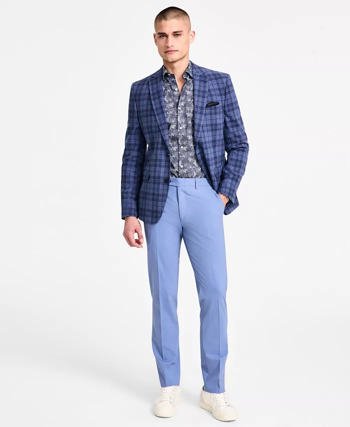 Мужской приталенный клетчатый спортивный пиджак Bar III, синий
Мужской приталенный клетчатый спортивный пиджак Bar III, синий