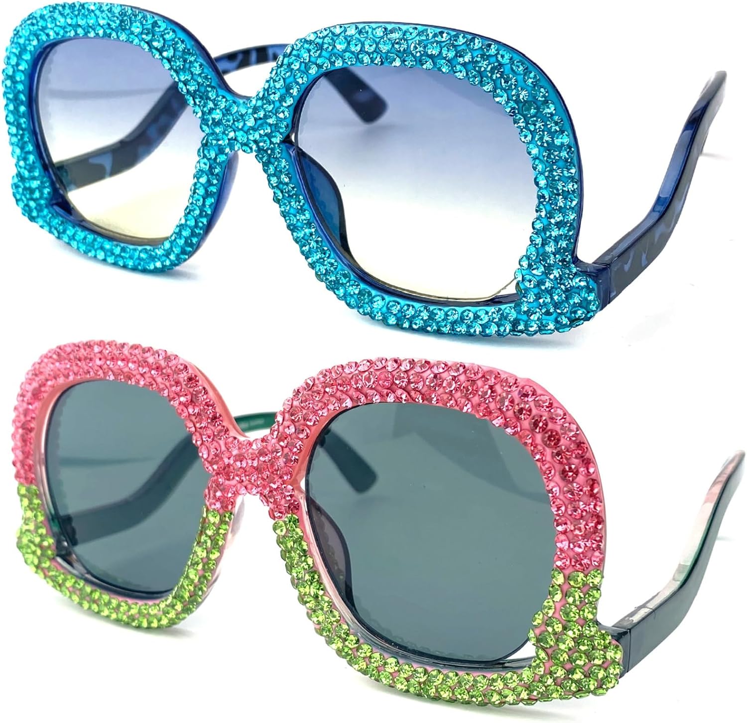 Модные овальные солнцезащитные очки со стразами для женщин, большие градиентные очки с защитой от УФ-излучения UV400, трендовые блестящие солнцезащитные очки с бриллиантами mincl, 2pcs-pink&blue
Модные овальные солнцезащитные очки со стразами для женщин, большие градиентные очки с защитой от УФ-излучения UV400, трендовые блестящие солнцезащитные очки с бриллиантами mincl, 2pcs-pink&blue
