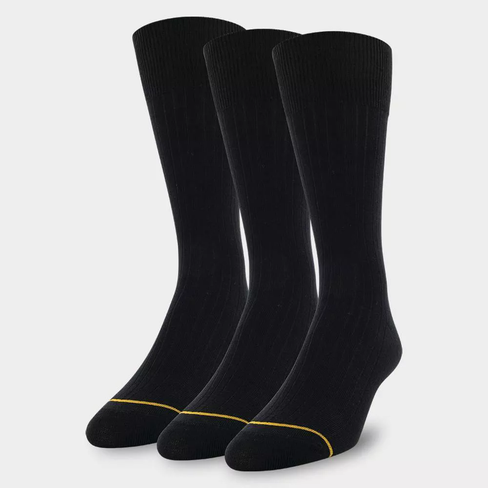 Мужские хлопковые носки Signature Gold by GOLDTOE в рубчик под платье-круглый вырез, 3 пары 
Мужские хлопковые носки Signature Gold by GOLDTOE в рубчик под платье-круглый вырез, 3 пары