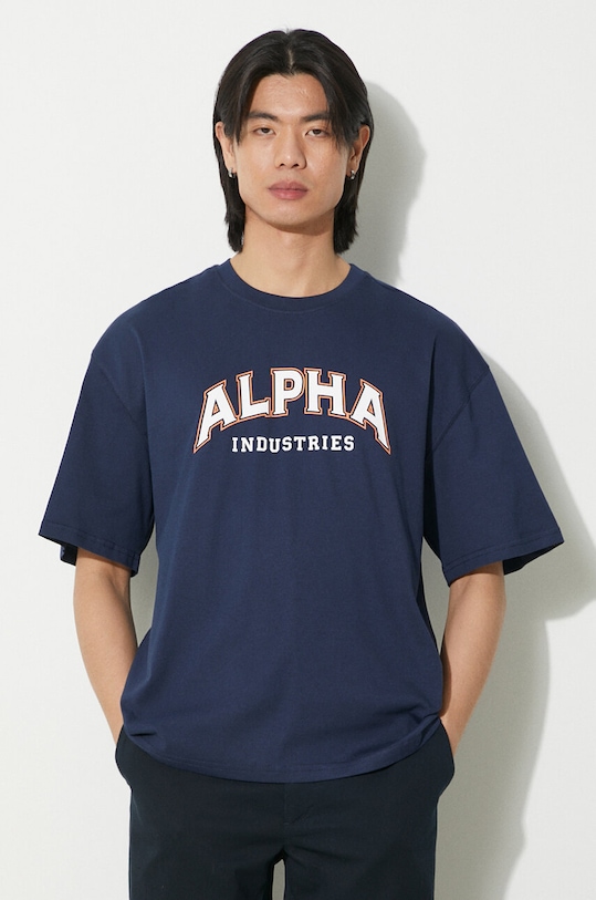 Хлопковая футболка College Alpha Industries, темно-синий 
Хлопковая футболка College Alpha Industries, темно-синий