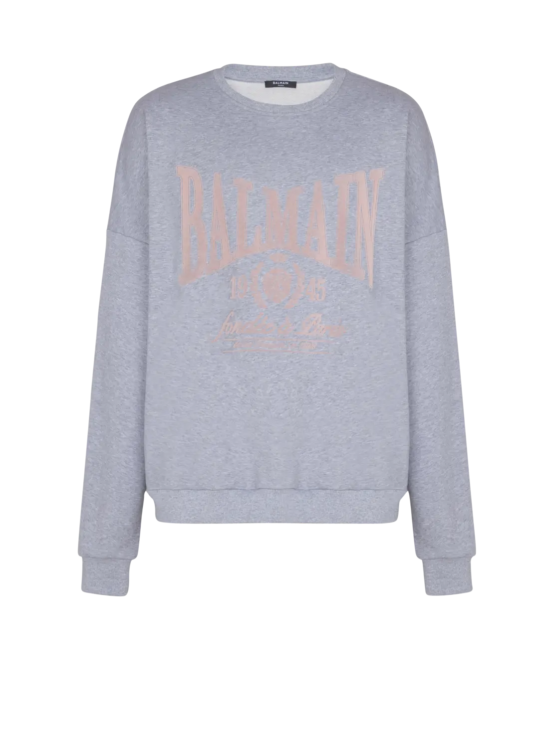 Хлопковый свитшот с принтом Balmain, серый
Хлопковый свитшот с принтом Balmain, серый