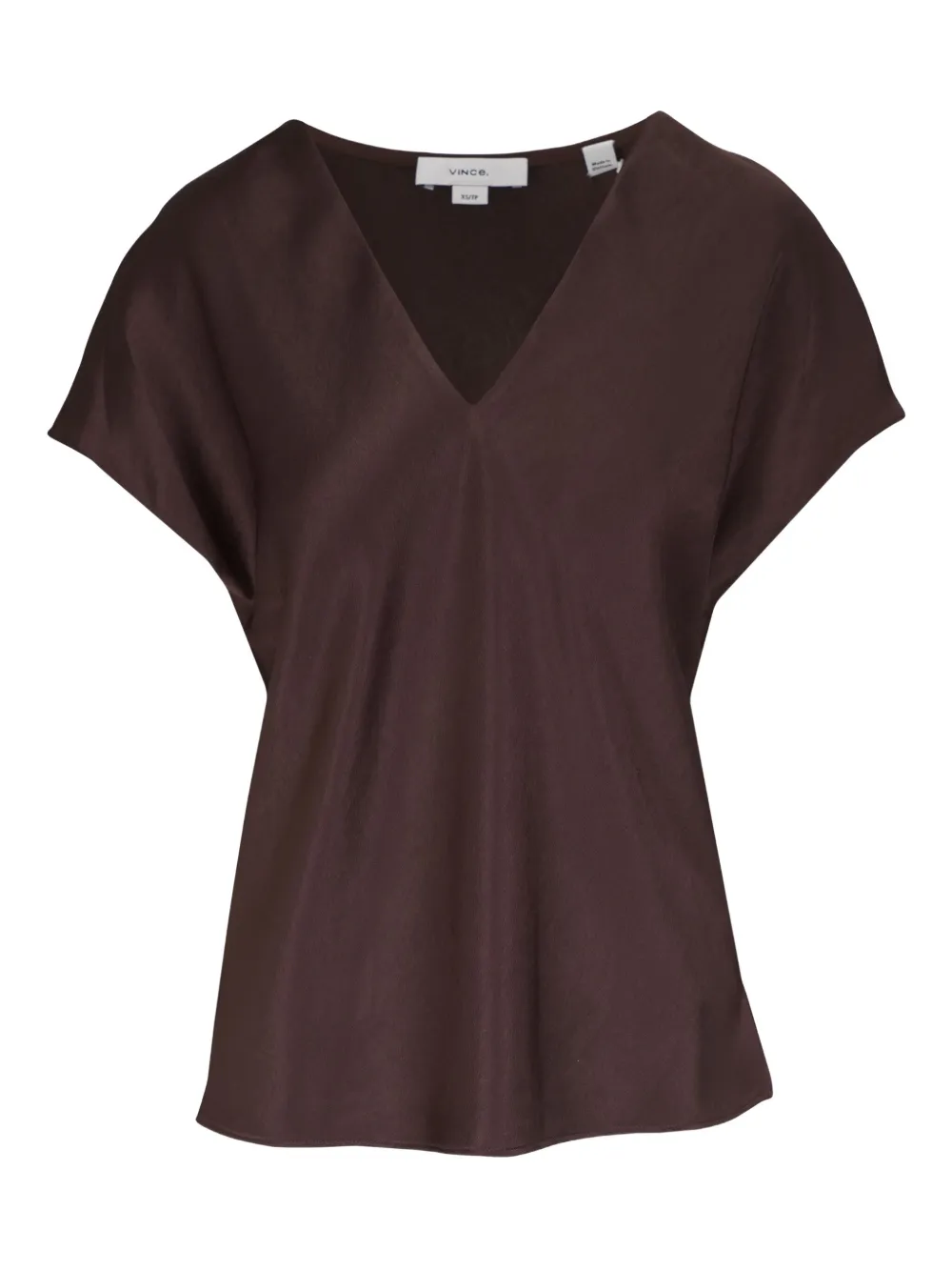 Топ с V-образным вырезом и короткими рукавами Vince, коричневый
Топ с V-образным вырезом и короткими рукавами Vince, коричневый