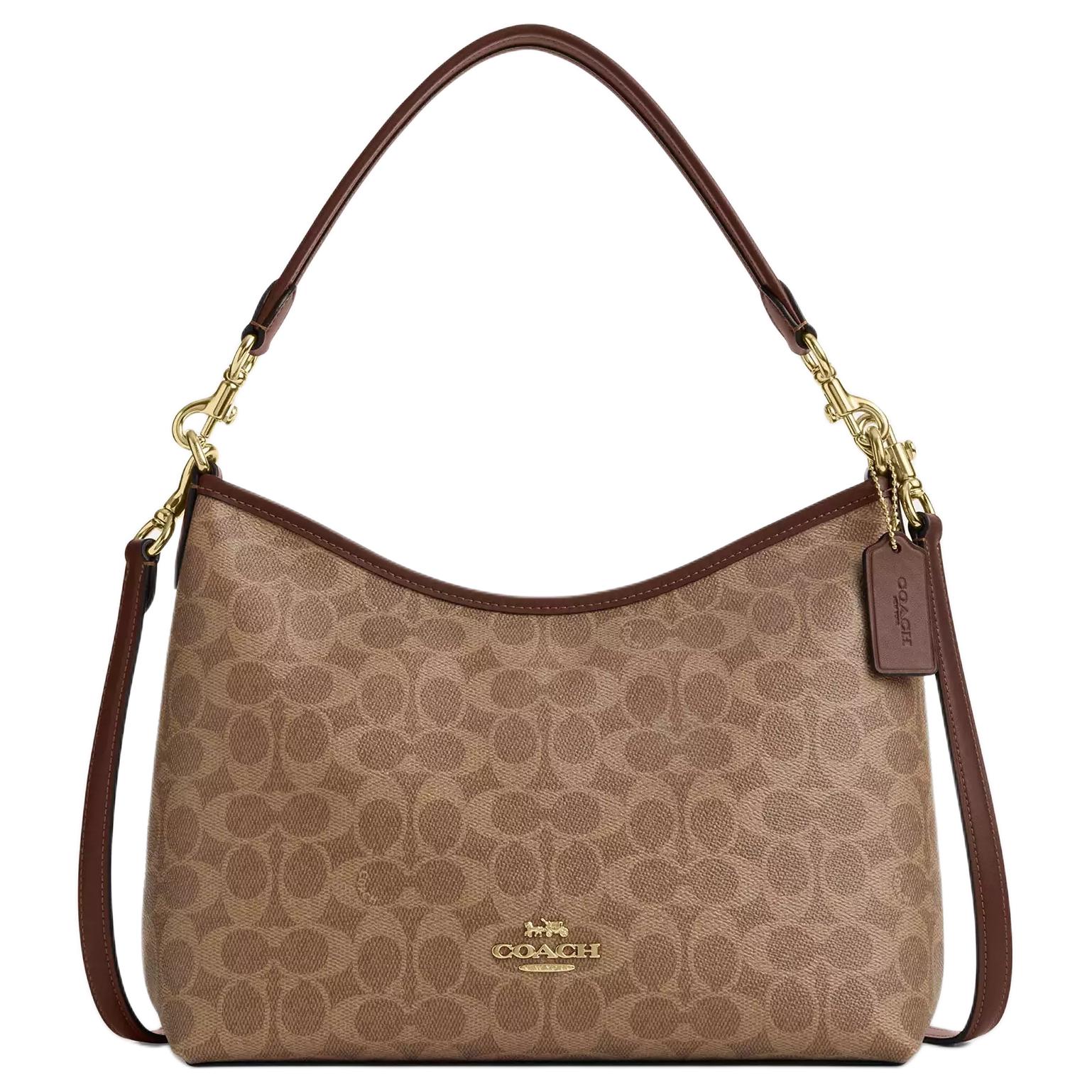 Laurel Coated Canvas Плечевая Сумка, Кроссбоди, Большая Женская Сумка Maple COACH 
Laurel Coated Canvas Плечевая Сумка, Кроссбоди, Большая Женская Сумка Maple COACH