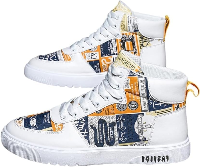 Модные мужские кроссовки Hhhchpm High Top с шнуровкой, повседневная обувь для прогулок на улице - противоскользящие и долговечные, желтый
Модные мужские кроссовки Hhhchpm High Top с шнуровкой, повседневная обувь для прогулок на улице - противоскользящие и долговечные, желтый