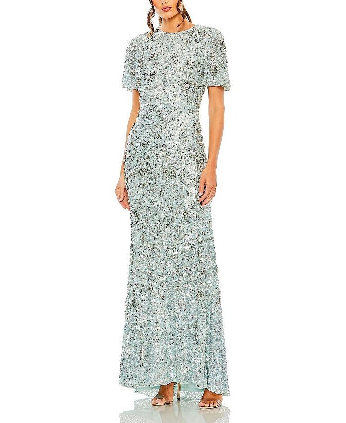 Женское платье с высоким воротом и пайетками Mac Duggal, синий
Женское платье с высоким воротом и пайетками Mac Duggal, синий