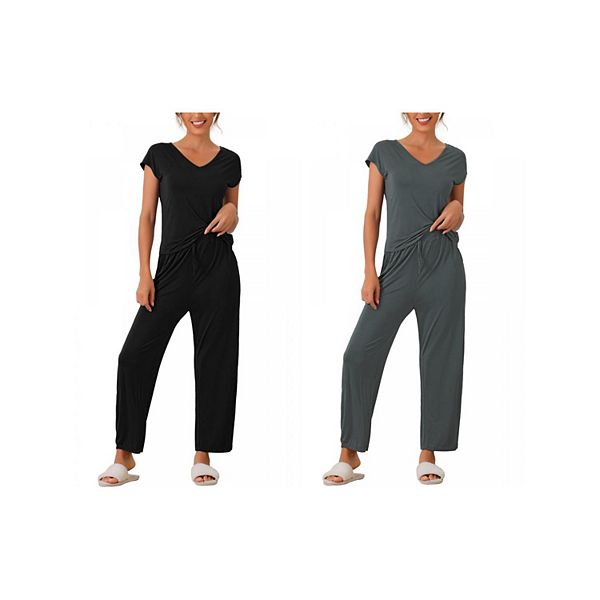 2 комплекта женской пижамы и домашней одежды с коротким рукавом из модала и длинными брюками Inspire Chic, Deep Grey Black
2 комплекта женской пижамы и домашней одежды с коротким рукавом из модала и длинными брюками Inspire Chic, Deep Grey Black