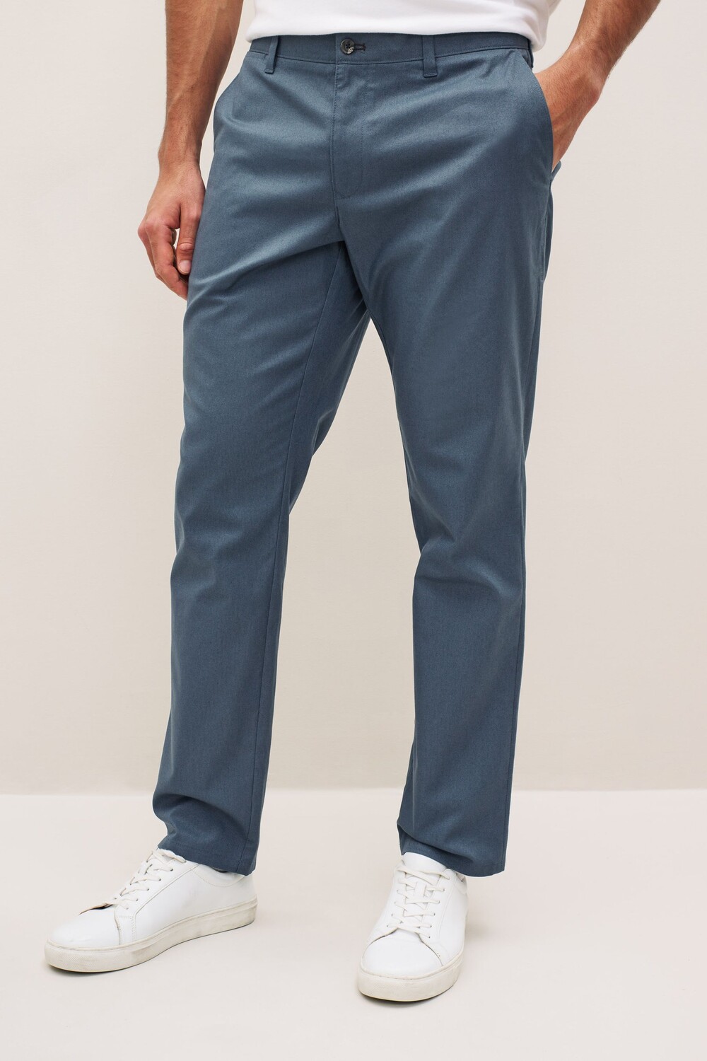 Элегантные брюки-чиносы Next, синий 
Элегантные брюки-чиносы Next, синий