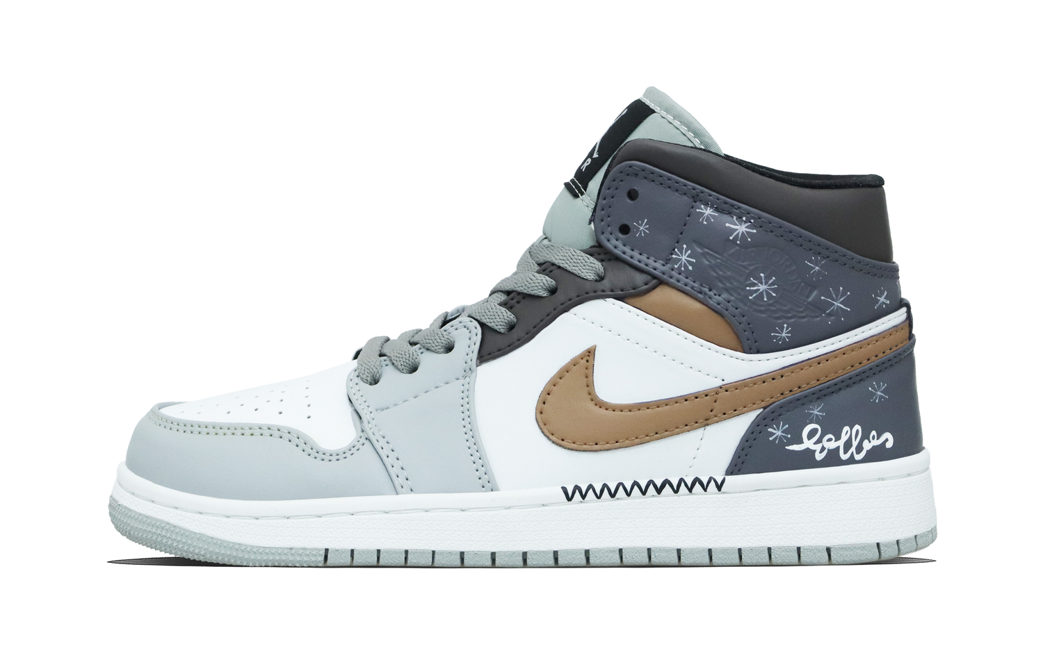 Jordan Air 1 Star Pattern Mocha Абразивостойкие кроссовки для баскетбола Mid Top Vintage, Unisex, коричневые
Jordan Air 1 Star Pattern Mocha Абразивостойкие кроссовки для баскетбола Mid Top Vintage, Unisex, коричневые