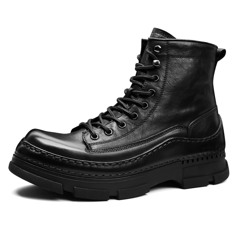 PALMPOLO Короткие мужские ботинки Martin с платформой 5 см, увеличивающие рост, черные 
PALMPOLO Короткие мужские ботинки Martin с платформой 5 см, увеличивающие рост, черные