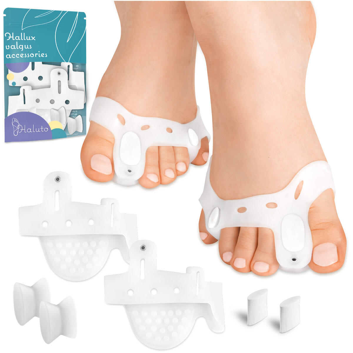 Haluto, Повязка-разделитель с клином для шишек, корректор перекрытия пальцев стопы
Haluto, Повязка-разделитель с клином для шишек, корректор перекрытия пальцев стопы