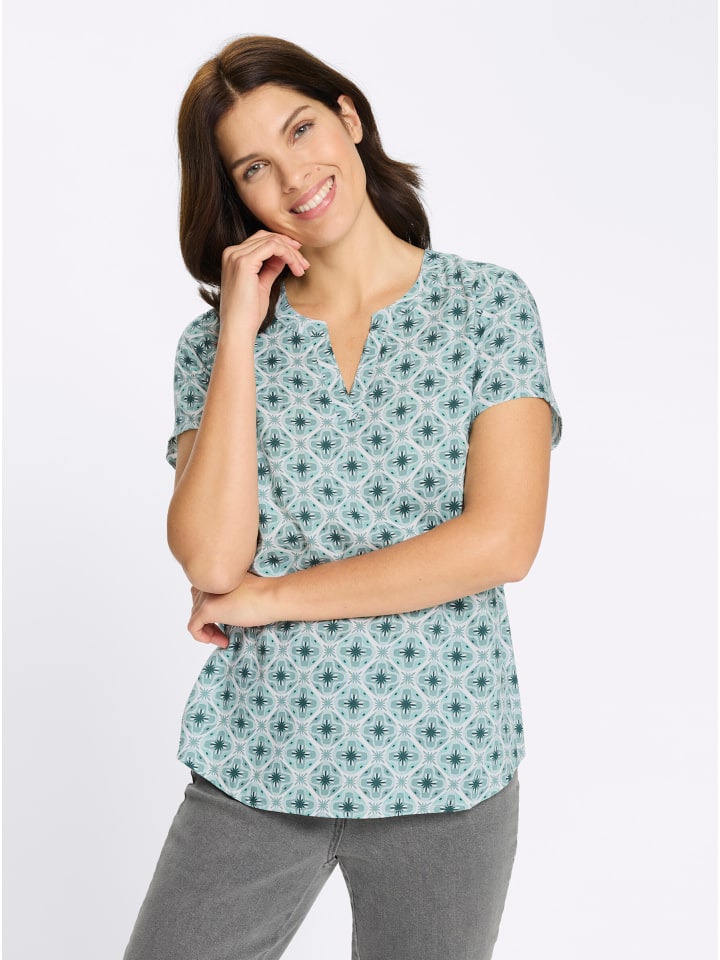 Блузка без застежки с принтом нефрита и экрю Sieh an!
Блузка без застежки с принтом нефрита и экрю Sieh an!