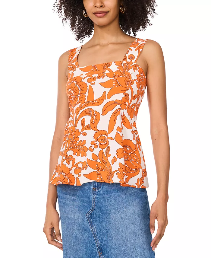 Женский топ без рукавов с цветочным принтом, квадратным вырезом и сборками на спине Vince Camuto, оранжевый
Женский топ без рукавов с цветочным принтом, квадратным вырезом и сборками на спине Vince Camuto, оранжевый