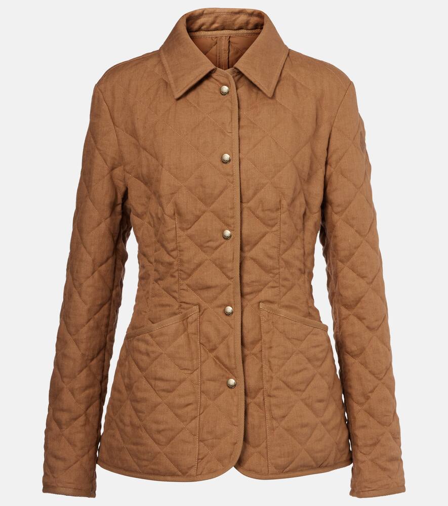 Укороченная стеганая куртка из льна с кожаной отделкой Moncler, 22 C Camel
Укороченная стеганая куртка из льна с кожаной отделкой Moncler, 22 C Camel