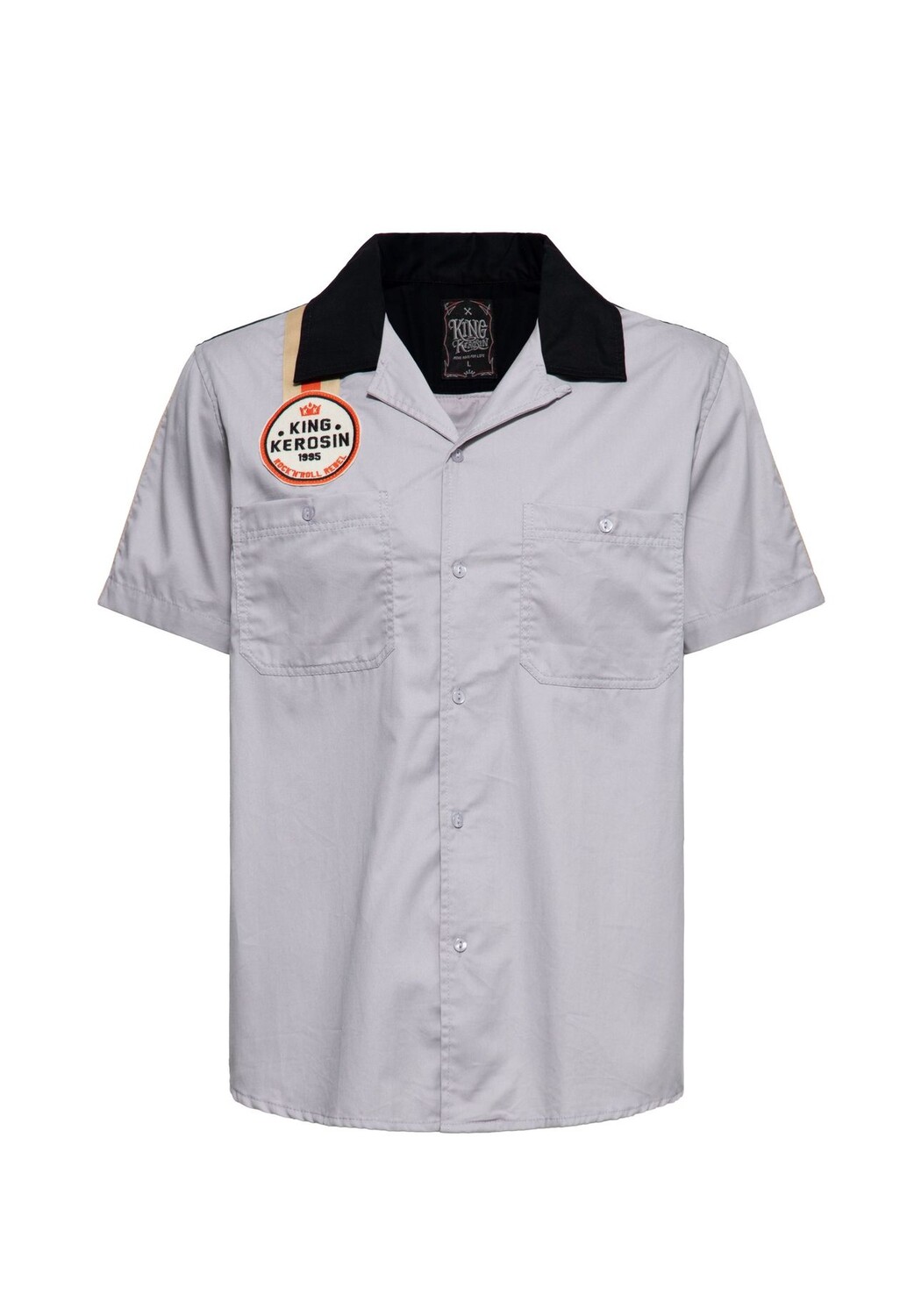 Рубашка с коротким рукавом и гоночными полосками Rock'n'roll Rebel Kings KING KEROSIN, серый
Рубашка с коротким рукавом и гоночными полосками Rock'n'roll Rebel Kings KING KEROSIN, серый