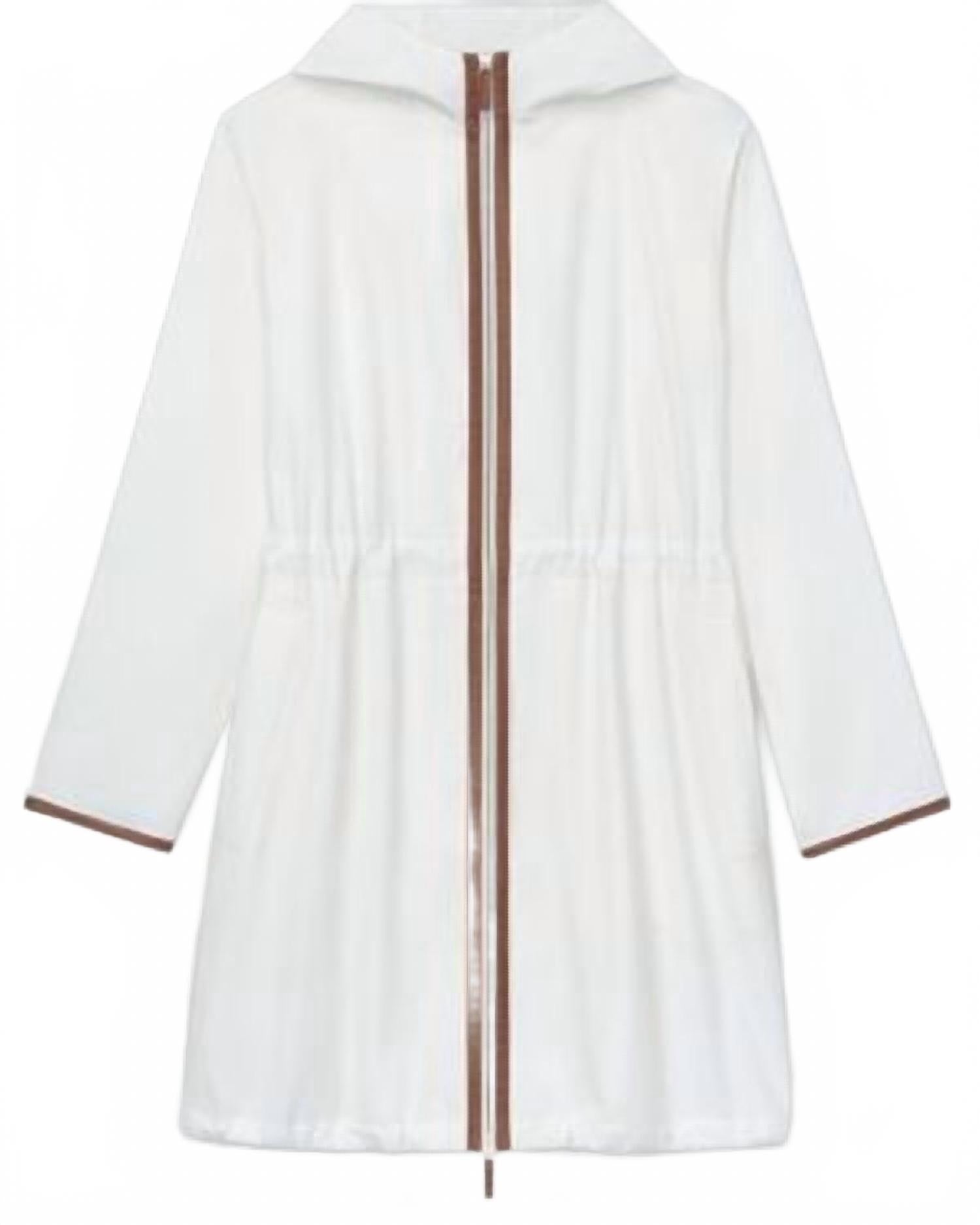 Женская куртка-анорак белого цвета с кожаной отделкой Lafayette 148
Женская куртка-анорак белого цвета с кожаной отделкой Lafayette 148