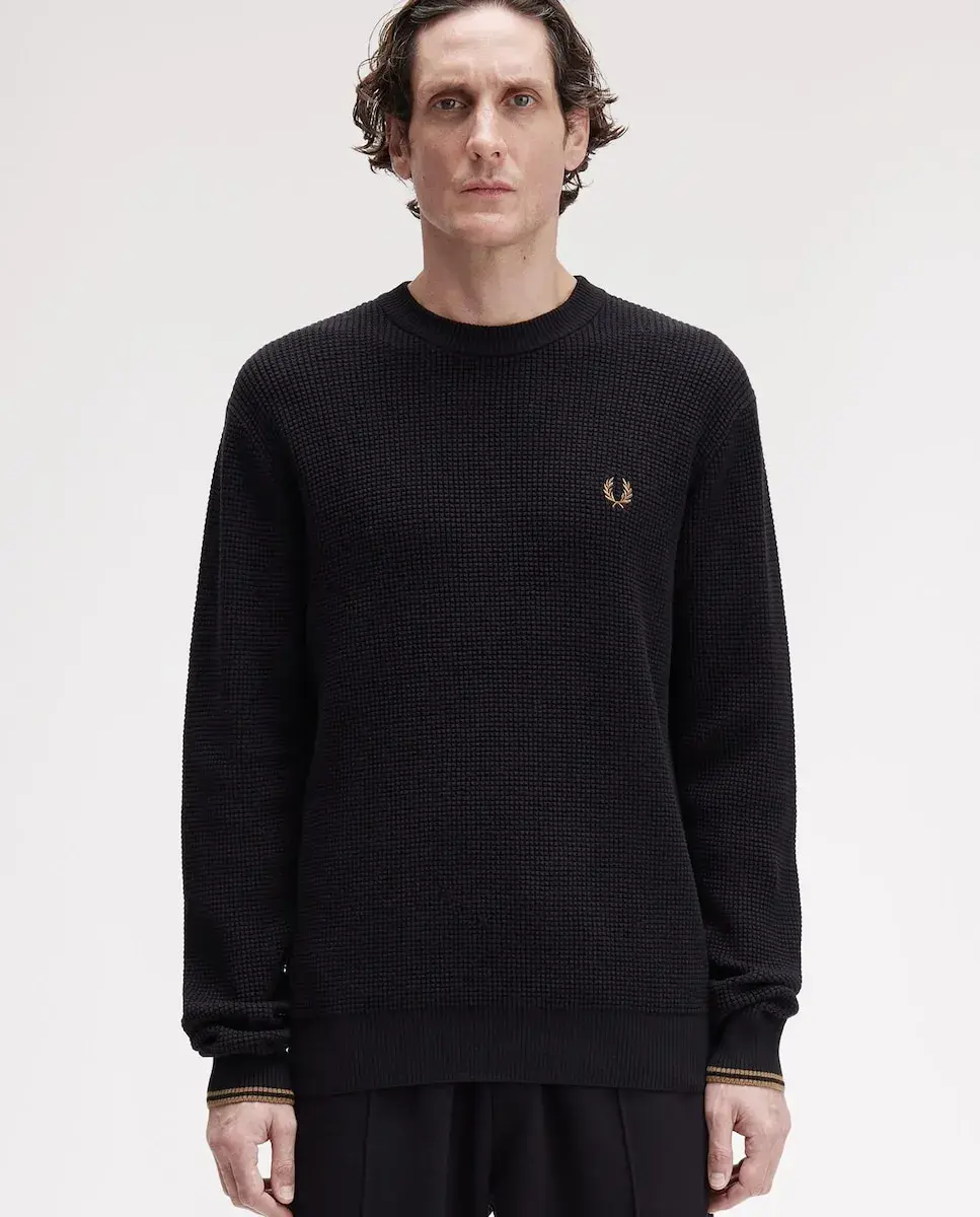 Мужской джемпер с круглым вырезом и длинными рукавами Fred Perry, черный
Мужской джемпер с круглым вырезом и длинными рукавами Fred Perry, черный