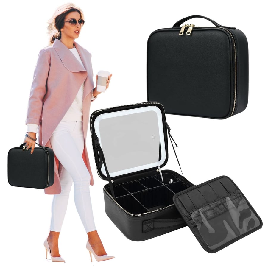 Косметичка со светодиодной подсветкой и зеркалом для кистей WOBELL
Косметичка со светодиодной подсветкой и зеркалом для кистей WOBELL