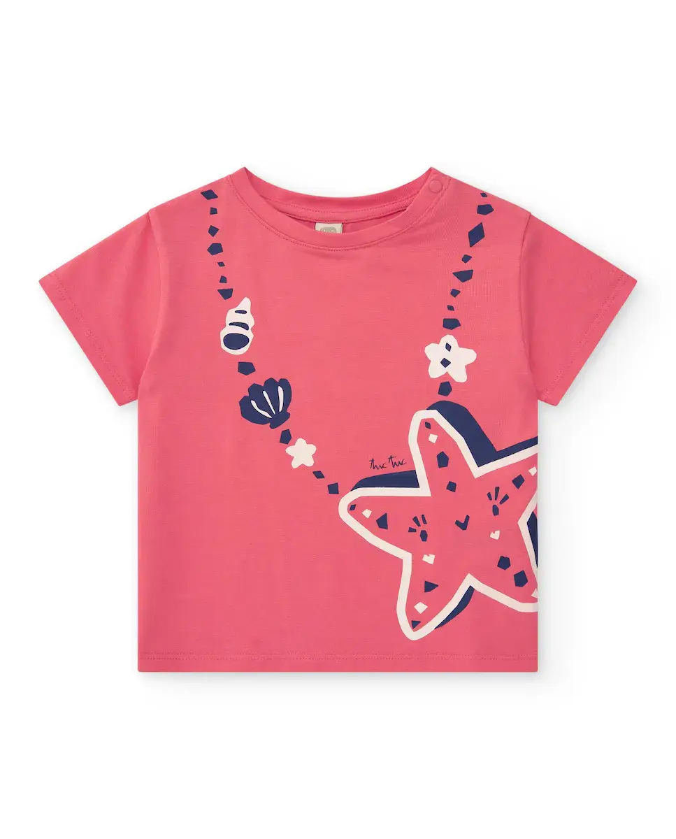 Футболка для девочки с короткими рукавами и принтом спереди Tuc tuc, розовый
Футболка для девочки с короткими рукавами и принтом спереди Tuc tuc, розовый