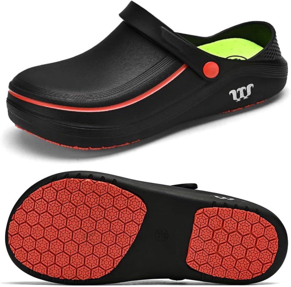 Мужские и женские кухонные туфли HiGropcore, водонепроницаемые, противоскользящие, легко чистящиеся, с широким носком, удобные и легкие обувь, черный
Мужские и женские кухонные туфли HiGropcore, водонепроницаемые, противоскользящие, легко чистящиеся, с широким носком, удобные и легкие обувь, черный
