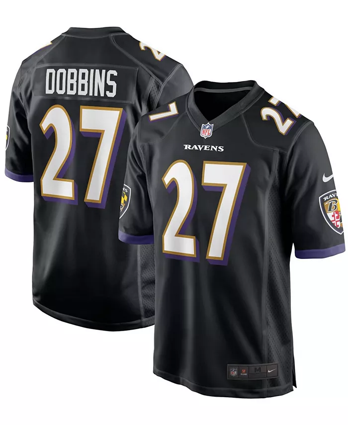Мужская игровая футболка J.K. Dobbins Baltimore Ravens Nike, черный
Мужская игровая футболка J.K. Dobbins Baltimore Ravens Nike, черный