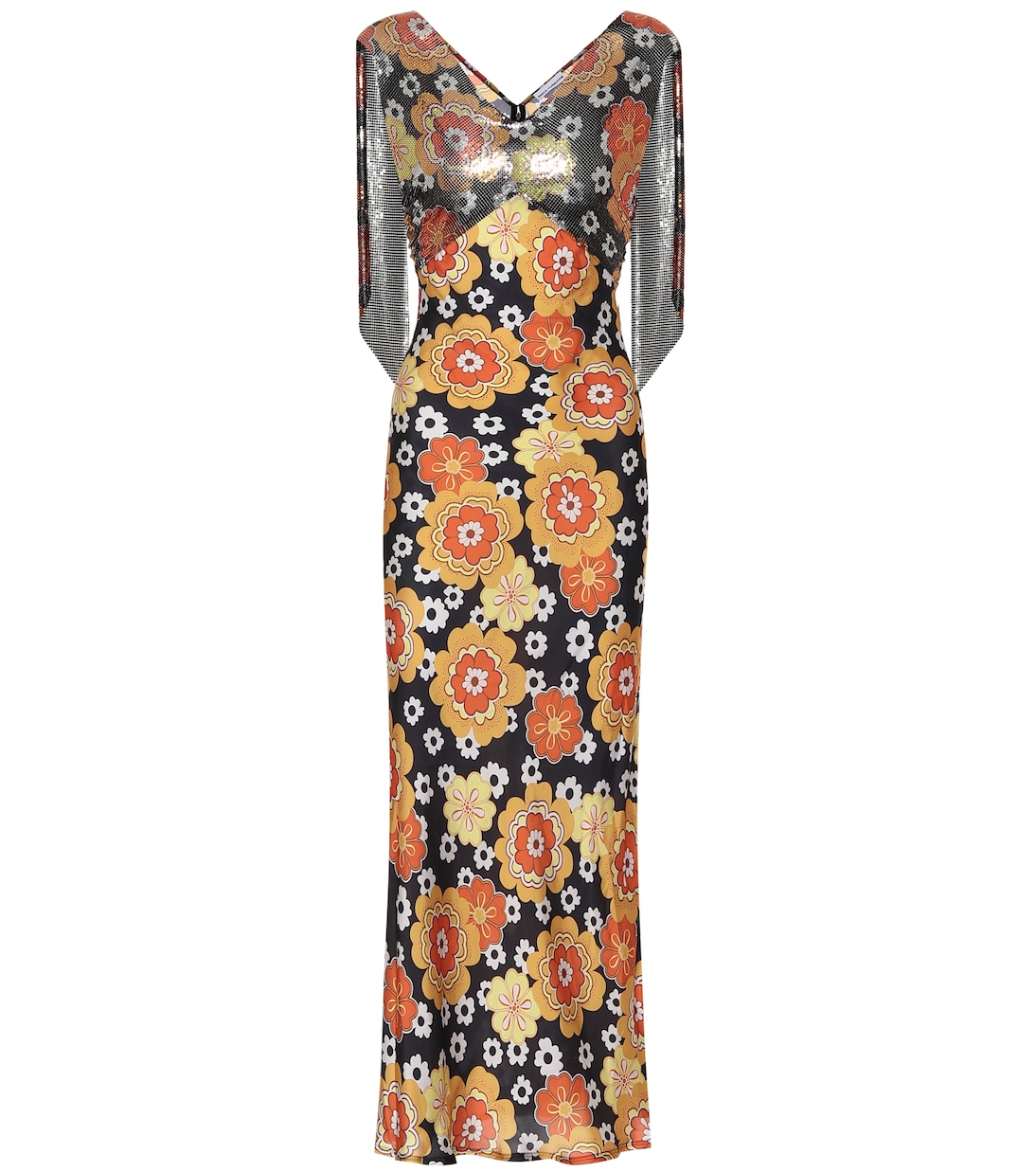 Платье с цветочным принтом и сетчатой отделкой Rabanne, A Definir
Платье с цветочным принтом и сетчатой отделкой Rabanne, A Definir