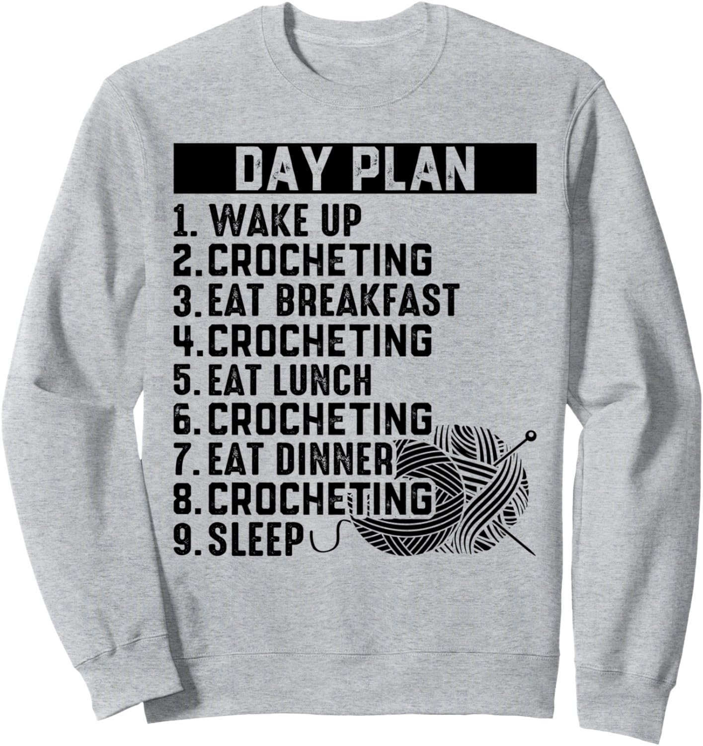 Вязание крючком - Мой идеальный день - Толстовка с планом дня, связанным крючком Funny Crochet Lover, серый
Вязание крючком - Мой идеальный день - Толстовка с планом дня, связанным крючком Funny Crochet Lover, серый